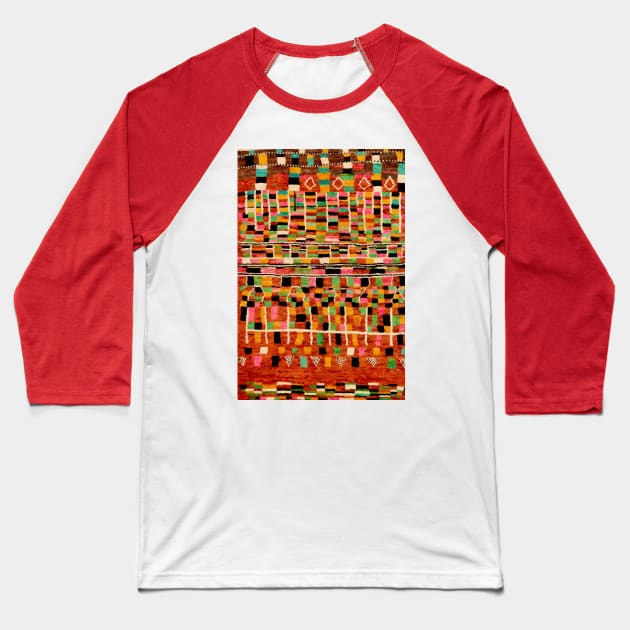 Vintage Berber Moroccan Rug Pattern Baseball T-Shirt by bragova